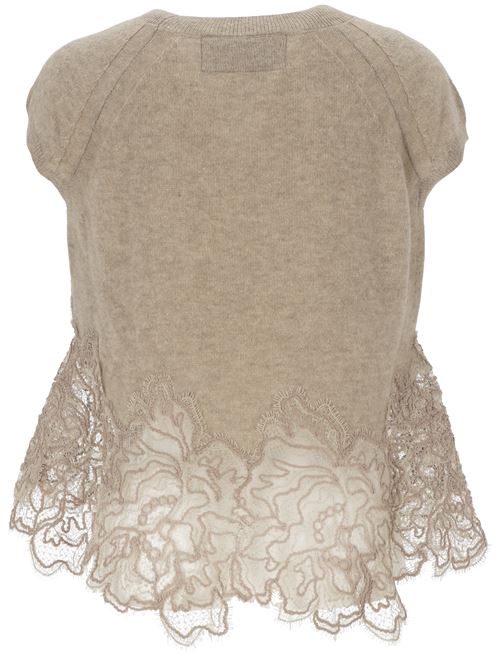 Lace panels knitted top Ermanno Scervino | D455L319APPYUM1507